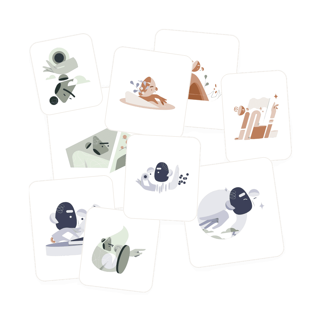 Illustrations of the nine Enneagram types